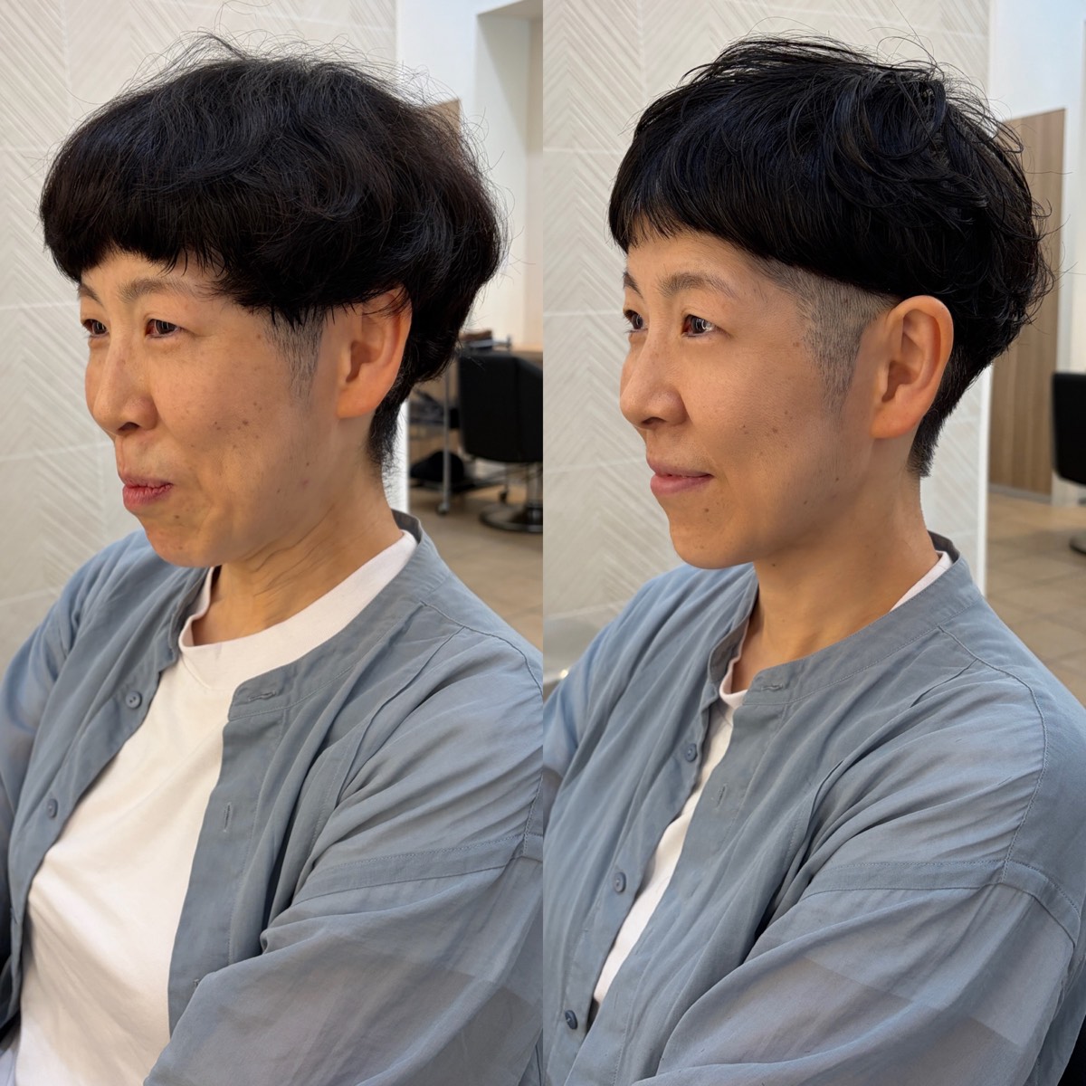 パーマショートのビフォーアフター