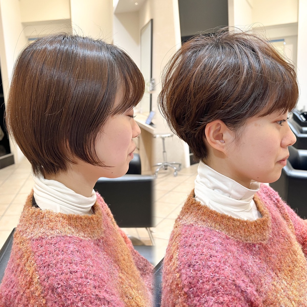 丸みショートのビフォーアフター